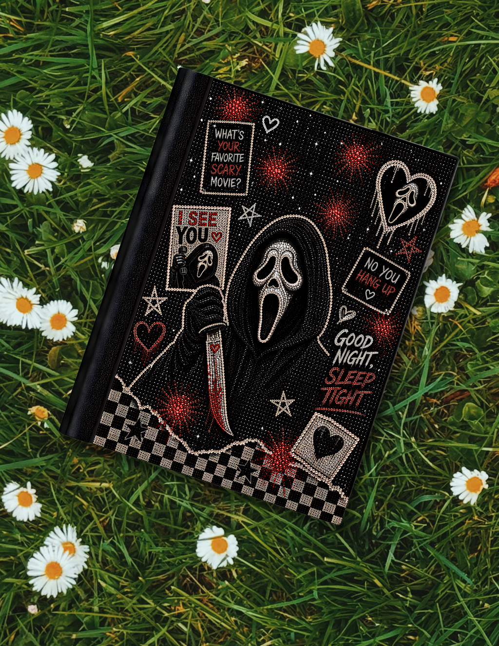Ghostface Inspired Faux Bling Composition Notebook