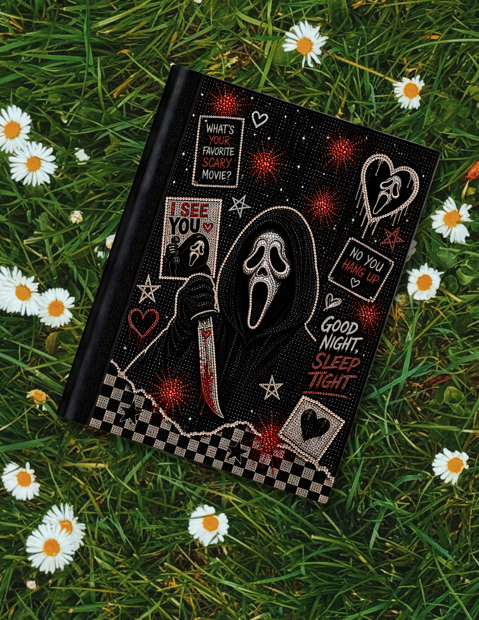 Ghostface Inspired Faux Bling Composition Notebook