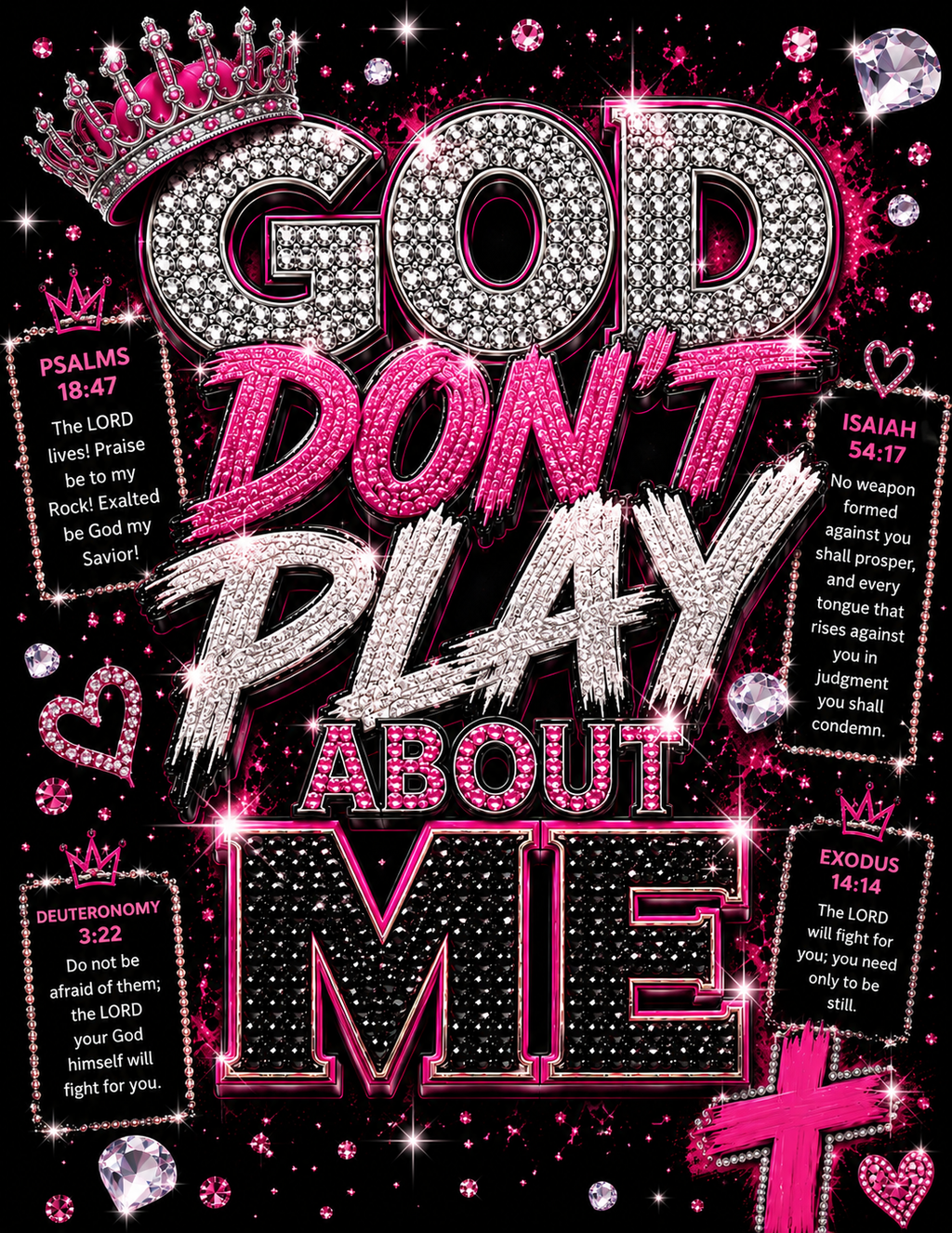 God Don't Play About Me Christian Composition Notebook | Faux Bling Faith Journal | Laminated Wide Ruled Notebook