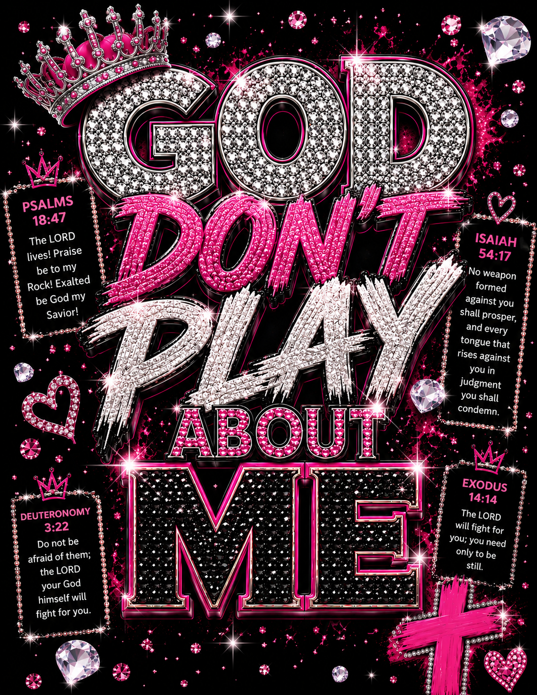 God Don't Play About Me Christian Composition Notebook | Faux Bling Faith Journal | Laminated Wide Ruled Notebook
