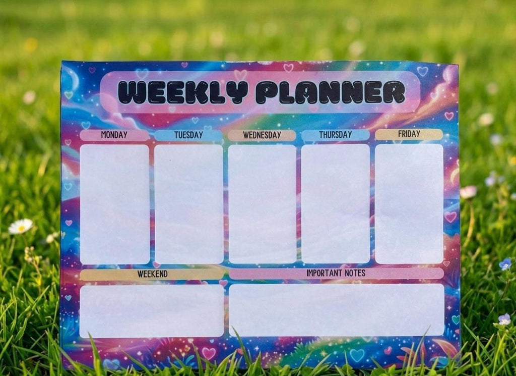 Weekly Organizer Notepad | Undated Productivity Planner Pad | A5 Desk Pad (30 Sheets)